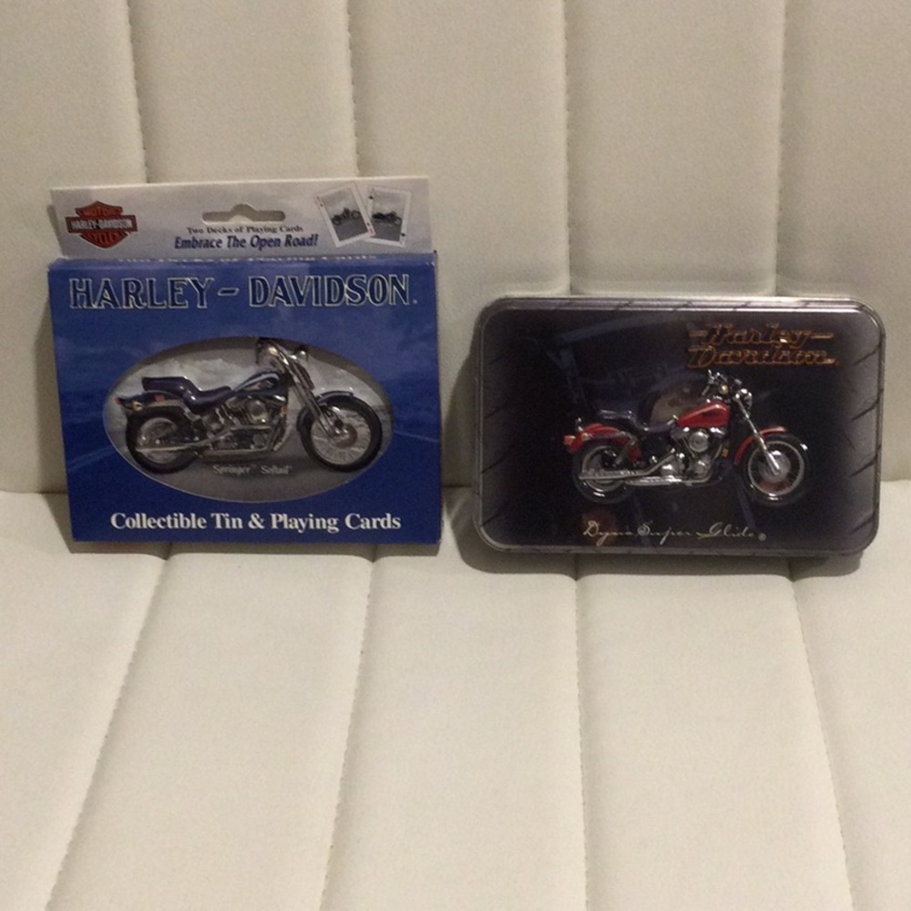 (2) NWOT Harley-Davidson Collectible Tin and Playing Cards